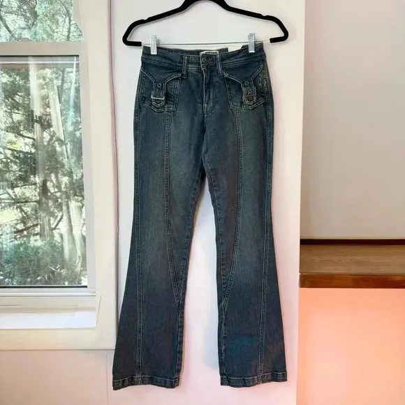NWT Free People We The Free Love Stone Bootcut Flare Jeans Denim Blue