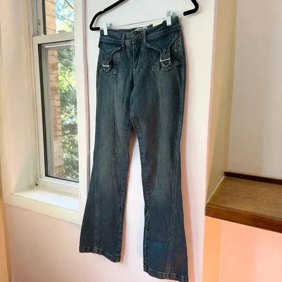 NWT Free People We The Free Love Stone Bootcut Flare Jeans Denim Blue