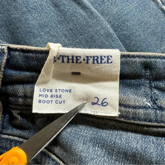 NWT Free People We The Free Love Stone Bootcut Flare Jeans Denim Blue