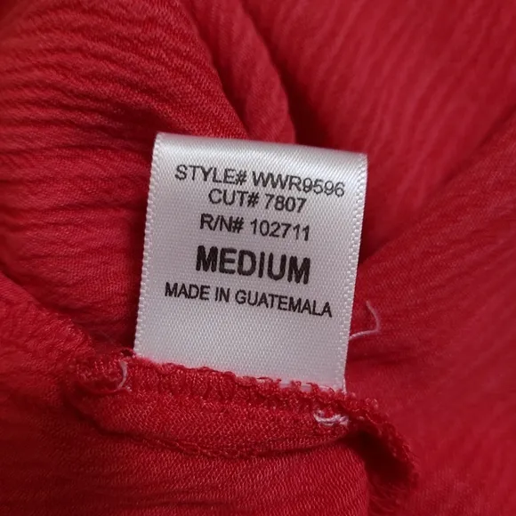 NWT Gibson Look Red Short Flutter Sleeves Layered Tiered Mini Dress Size Medium