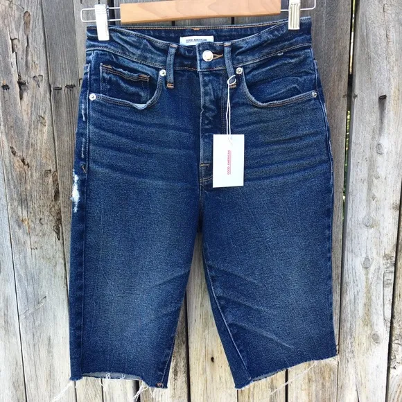 NWT Good American Bermuda High Rise Jean Short 27