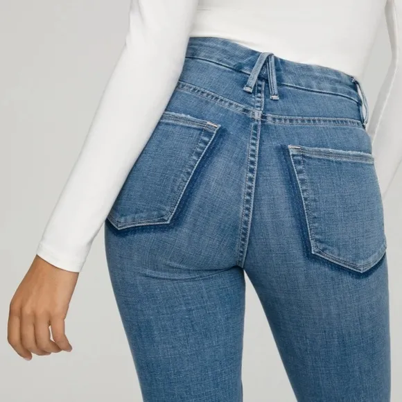 NWT Good American Good Legs Crop Jean Blue 28