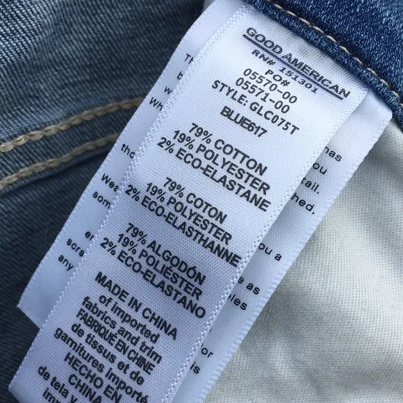 NWT Good American Good Legs Crop Jean Blue 28