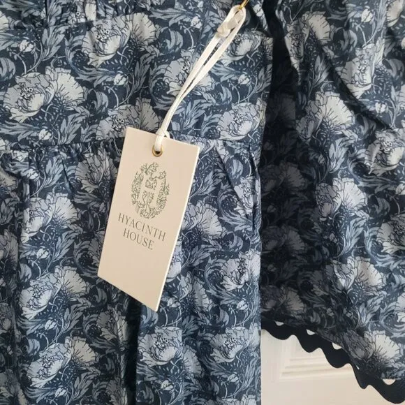 NWT HYACINTH HOUSE By Tuckernuck Women's Midi Dress Blue Floral Size L