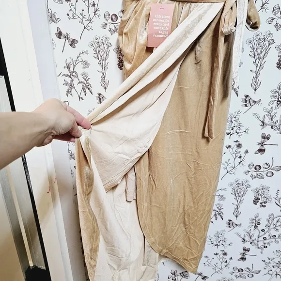 NWT Ivy City Co Lillie dress in champagne velvet sz XXS