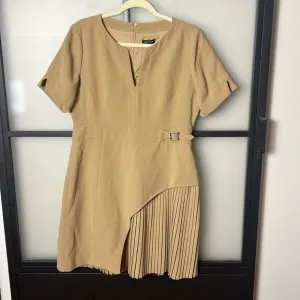 NWT Karen Millen Tailored Military Pleat Notch Neck Wrap Mini Dress Size US 10