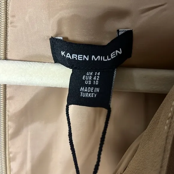 NWT Karen Millen Tailored Military Pleat Notch Neck Wrap Mini Dress Size US 10