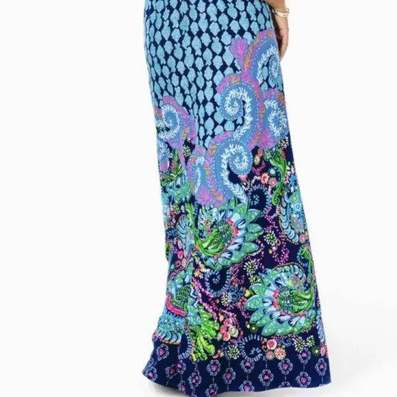 NWT Lilly Pulitzer Giorgina Maxi Dress Multi Ride The Wave Engineered Sz 14, 16