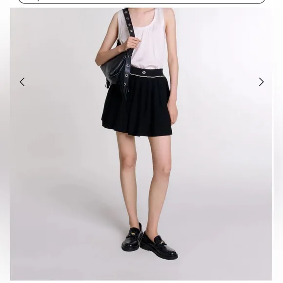 NWT Maje Pleated knit short skirt