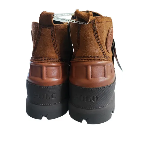 NWT POLO Ralph Lauren Oslo Low Leather Suede Waterproof Lug Sole Boots Size 11.5