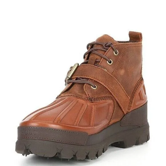 NWT POLO Ralph Lauren Oslo Low Leather Suede Waterproof Lug Sole Boots Size 11.5