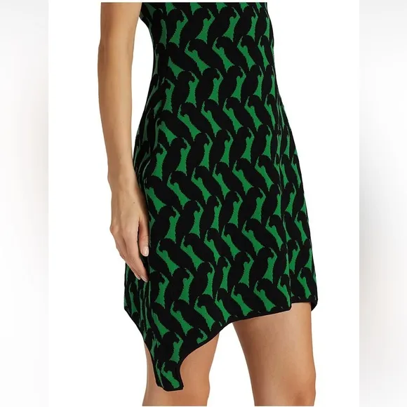 NWT Proenza Schouler Parrot Jacquard Sculpted Tank open cut out back mini Dress
