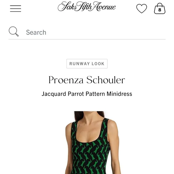 NWT Proenza Schouler Parrot Jacquard Sculpted Tank open cut out back mini Dress