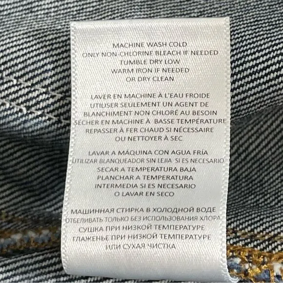NWT Re/Done 70s Button Front Heritage Rinse Denim A-Line Mini Skirt Size Large