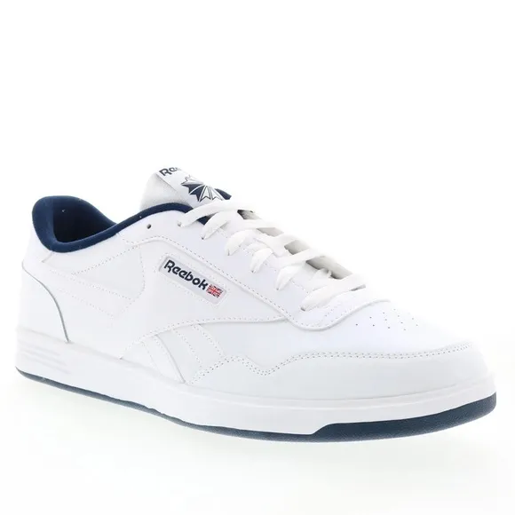 NWT Reebok Club MEMT White Navy Leather Memory Tech Sneakers Size 8