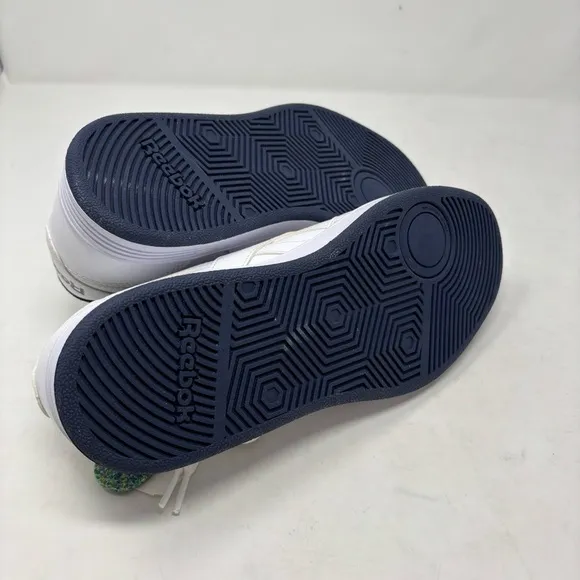 NWT Reebok Club MEMT White Navy Leather Memory Tech Sneakers Size 8