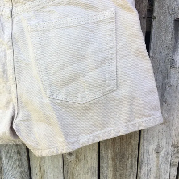 NWT Reformation Charlie Exposed Button Fly Jean Shorts Almond 28