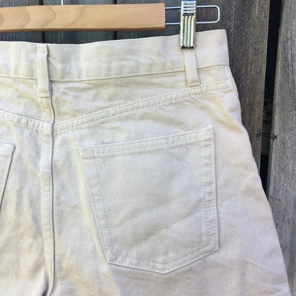 NWT Reformation Charlie Exposed Button Fly Jean Shorts Almond 28