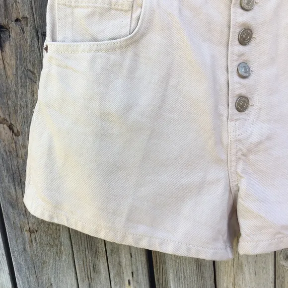NWT Reformation Charlie Exposed Button Fly Jean Shorts Almond 28