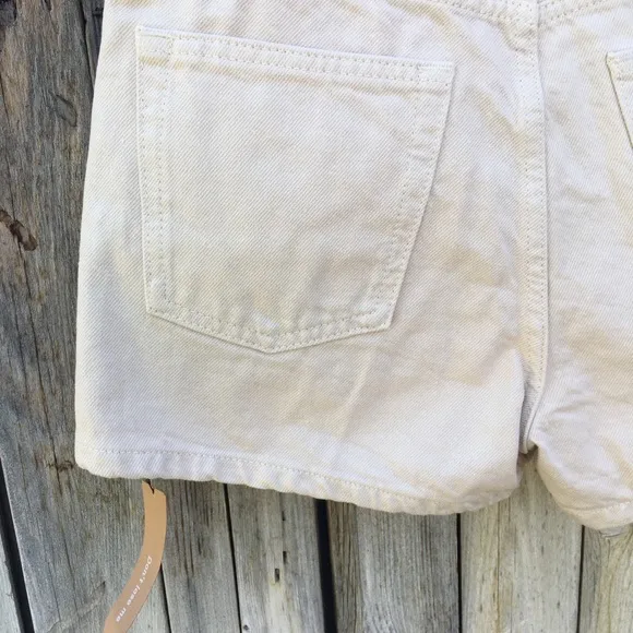 NWT Reformation Charlie Exposed Button Fly Jean Shorts Almond 28