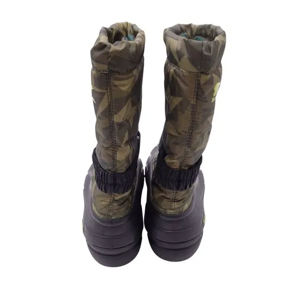 NWT Sorel Flurry Hiker Snow Boots Youth Sz 6 Green Camouflage Waterproof Outdoor