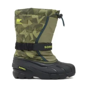 NWT Sorel Flurry Hiker Snow Boots Youth Sz 6 Green Camouflage Waterproof Outdoor