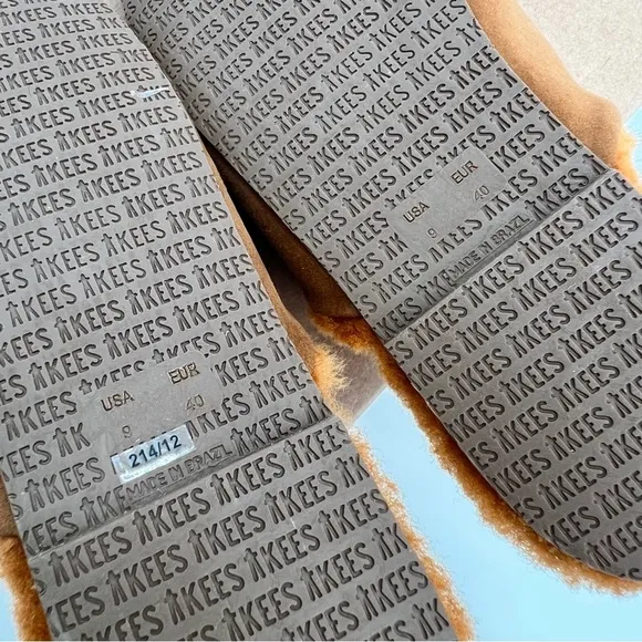 NWT TKEES Ines Shearling Camel Sandal Flats US 9 EU 40 Loafers Suede Mules Tan