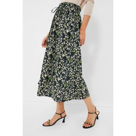 NWT Tuckernuck Black Fuscia Floral Verdant Iris Cece Skirt, XXS