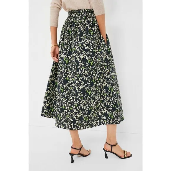 NWT Tuckernuck Black Fuscia Floral Verdant Iris Cece Skirt, XXS