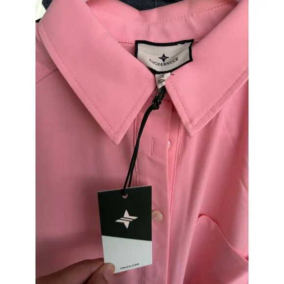 NWT TUCKERNUCK Hot Pink Crepe Callahan Shirt Dress Sz S