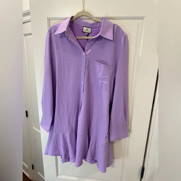 NWT TUCKERNUCK Lilac Crepe Callahan Shirt Dress Sz XXL