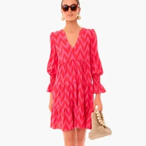 NWT Tuckernuck Pomander Place Kenzo Ikat Dress Pink Size Medium
