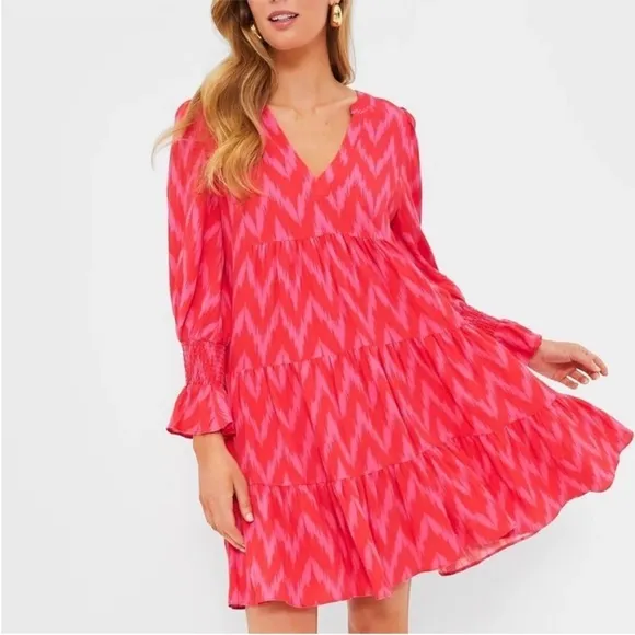 NWT Tuckernuck Pomander Place Kenzo Ikat Dress Pink Size Medium