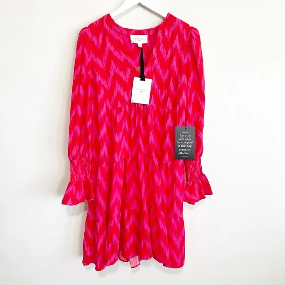 NWT Tuckernuck Pomander Place Kenzo Ikat Dress Pink Size Medium