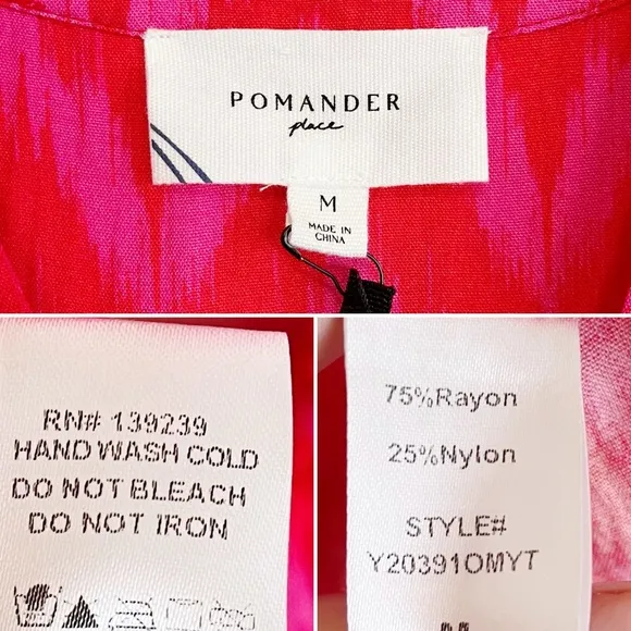 NWT Tuckernuck Pomander Place Kenzo Ikat Dress Pink Size Medium