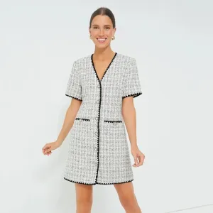NWT Tuckernuck Pomander Place White Black Tweed Josephine Dress Large