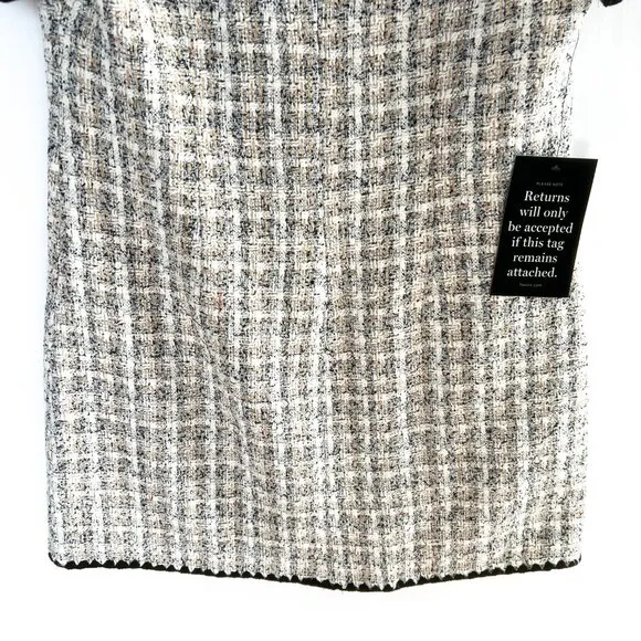 NWT Tuckernuck Pomander Place White Black Tweed Josephine Dress Large