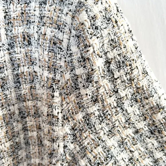 NWT Tuckernuck Pomander Place White Black Tweed Josephine Dress Large