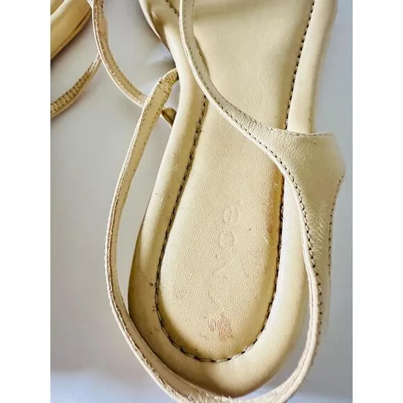 NWT Vince Sandals Thong Deana Square Toe Strappy Flat Minimalist Neutral Beige 6