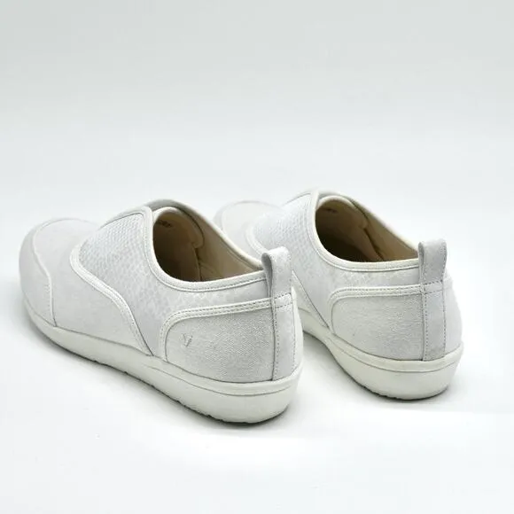 NWT Vionic Denver Canvas Slip-On Sneakers with Snake-Print Detail White 11