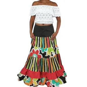 Oilily Floral Bohemian Maxi Cotton Skirt