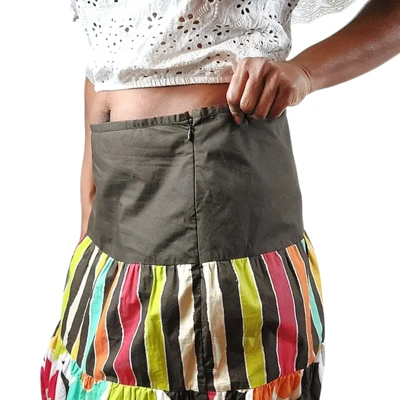 Oilily Floral Bohemian Maxi Cotton Skirt