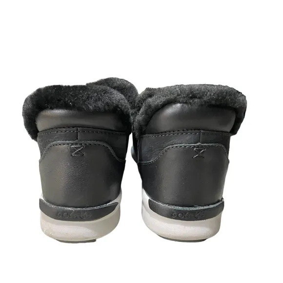 Olukai Malua Hulu‎ Boots Women's 6.5 Shearling Lined Nubuck Leather Black