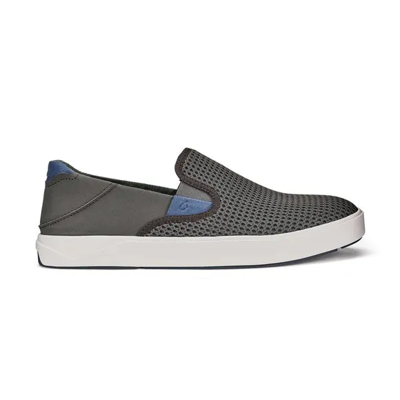 OluKai Men’s Lae’ahi Slip On Sneaker Loafers in Pavement Grey Size 8