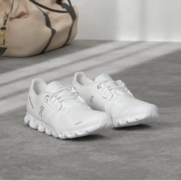 On Cloud 5 Running White Athletic Sneakers