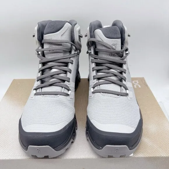On Cloud Cloudrock 2 Waterproof Lace Up Hiking Boots Glacier Gray Womens US 9.5