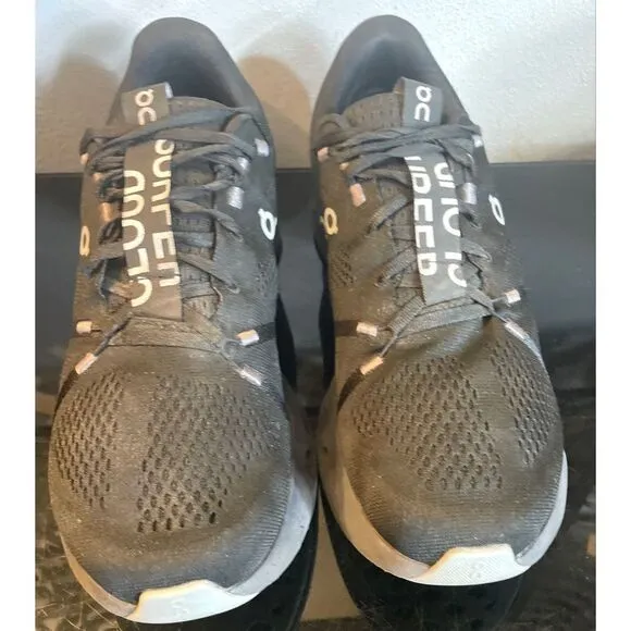 On Cloudsurfer Men’s Running Sneakers Black/Gray Size 11.5 Medium Front Laces