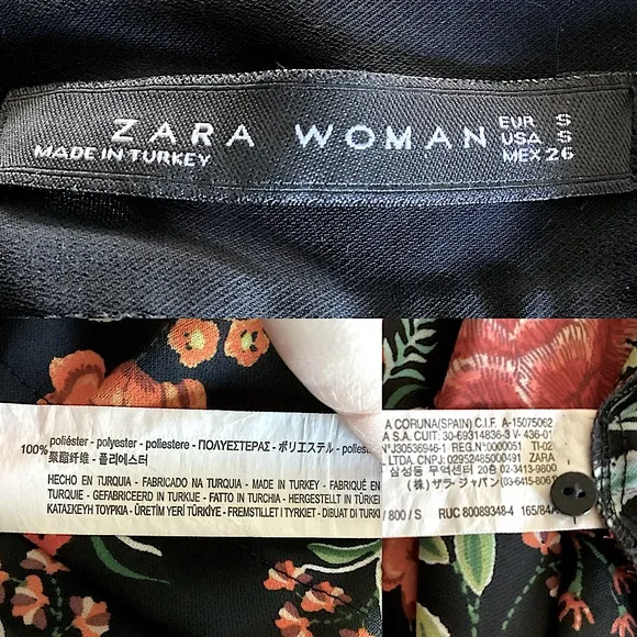 On Hold! Zara Black Floral Button Down Kimono Kaftan Maxi Long Dress Size Small