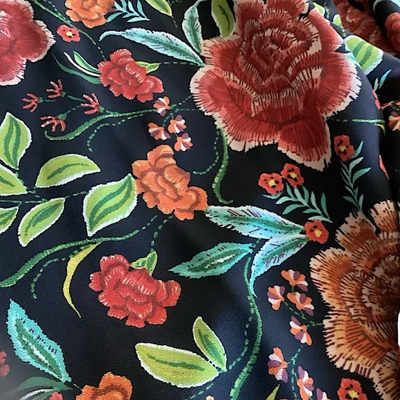 On Hold! Zara Black Floral Button Down Kimono Kaftan Maxi Long Dress Size Small