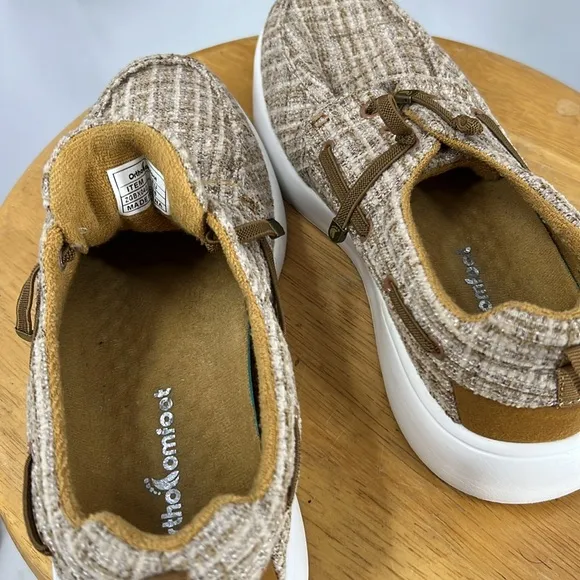 Ortho comfoot tan and white plaid comfort loafer 8/38